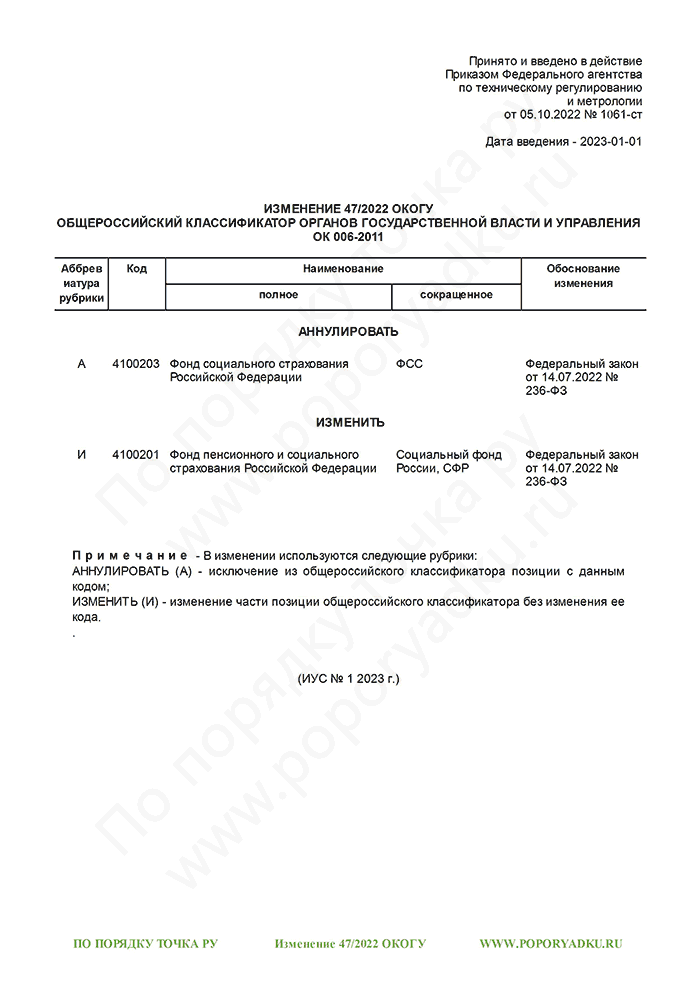 Изменение 47/2022 ОКОГУ