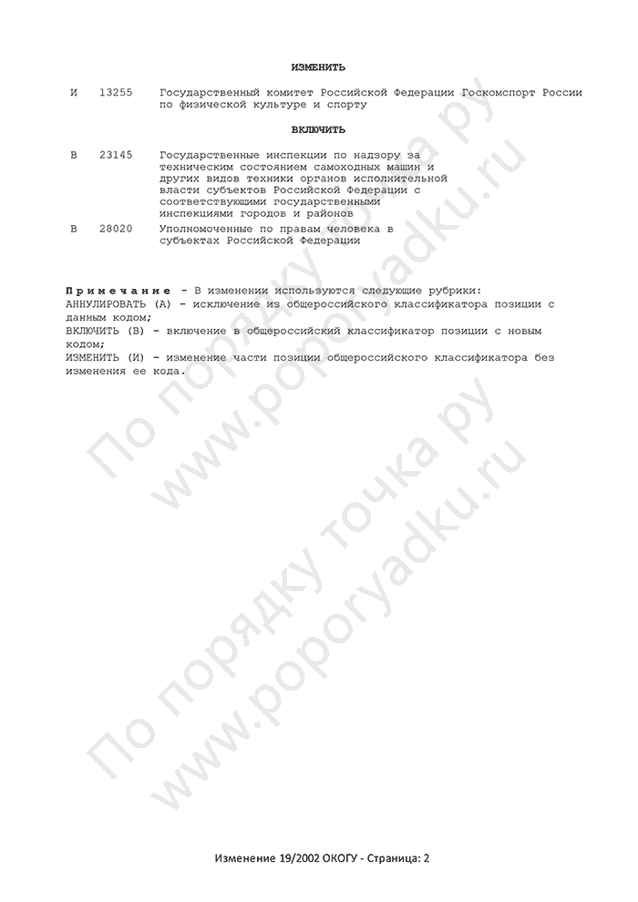 Изменение 19/2002 ОКОГУ (страница 2)