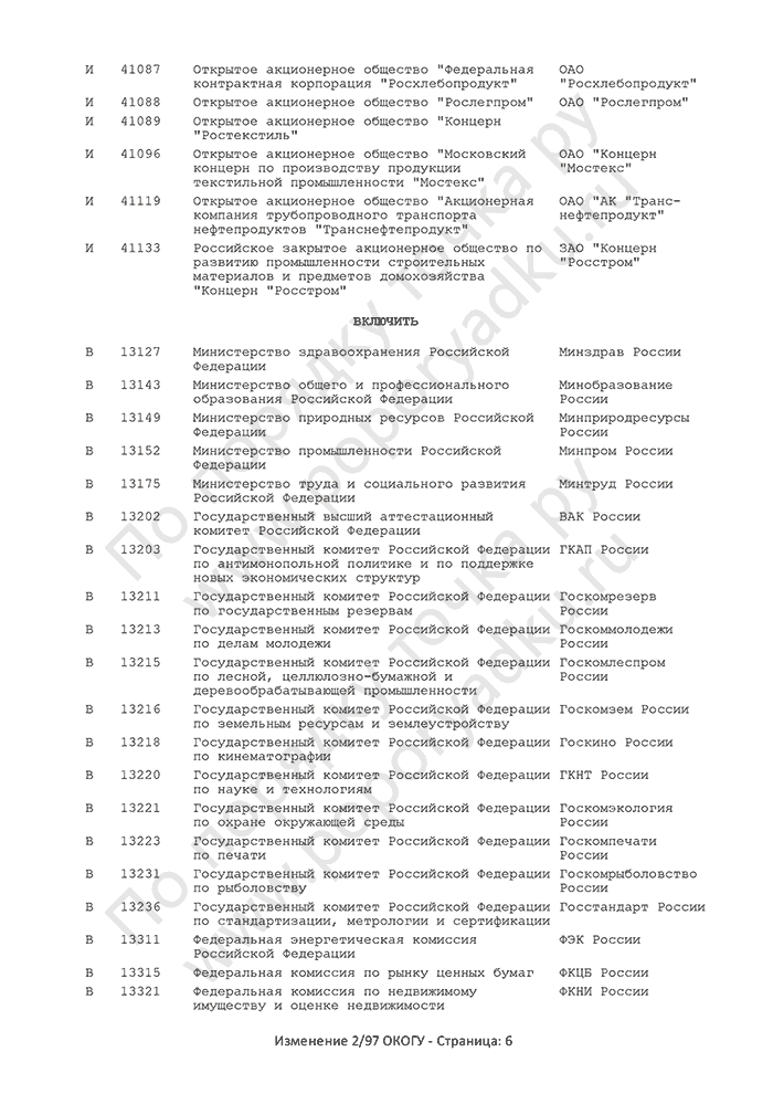 Изменение 2/97 ОКОГУ (страница 6)