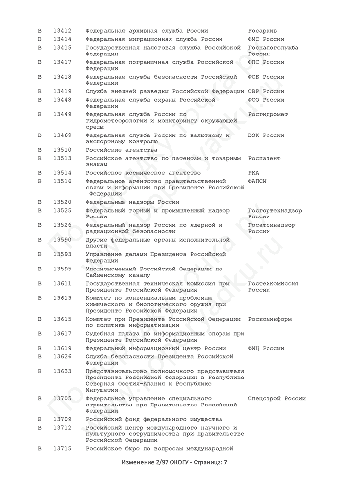 Изменение 2/97 ОКОГУ (страница 7)
