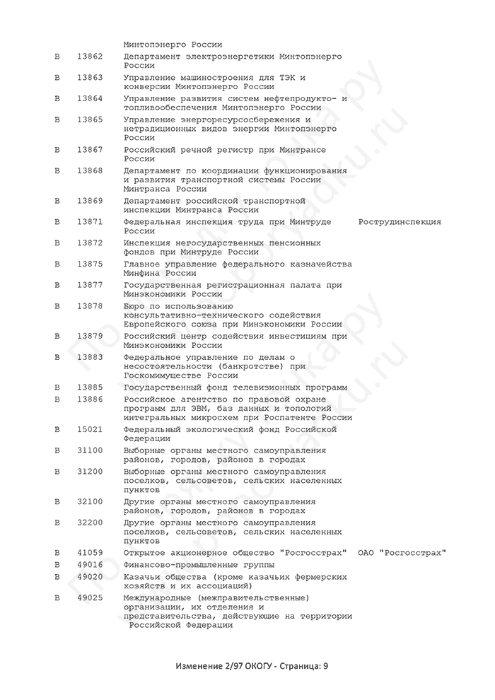 Изменение 2/97 ОКОГУ (страница 9)