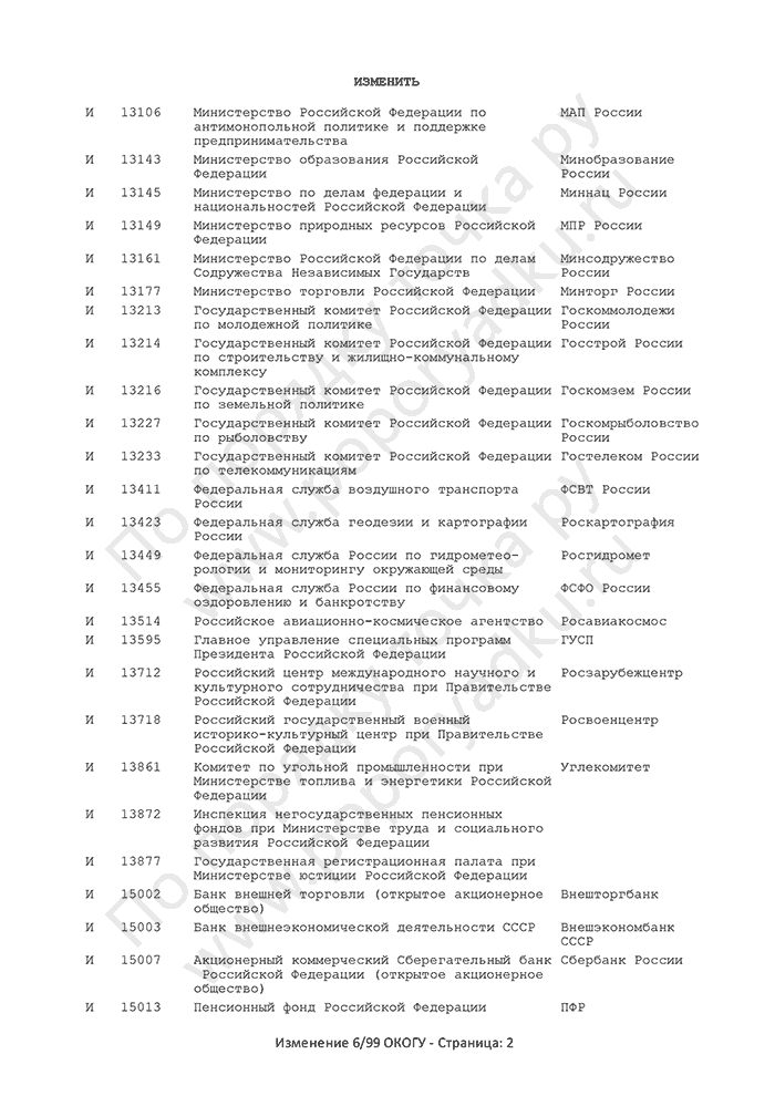 Изменение 6/99 ОКОГУ (страница 2)