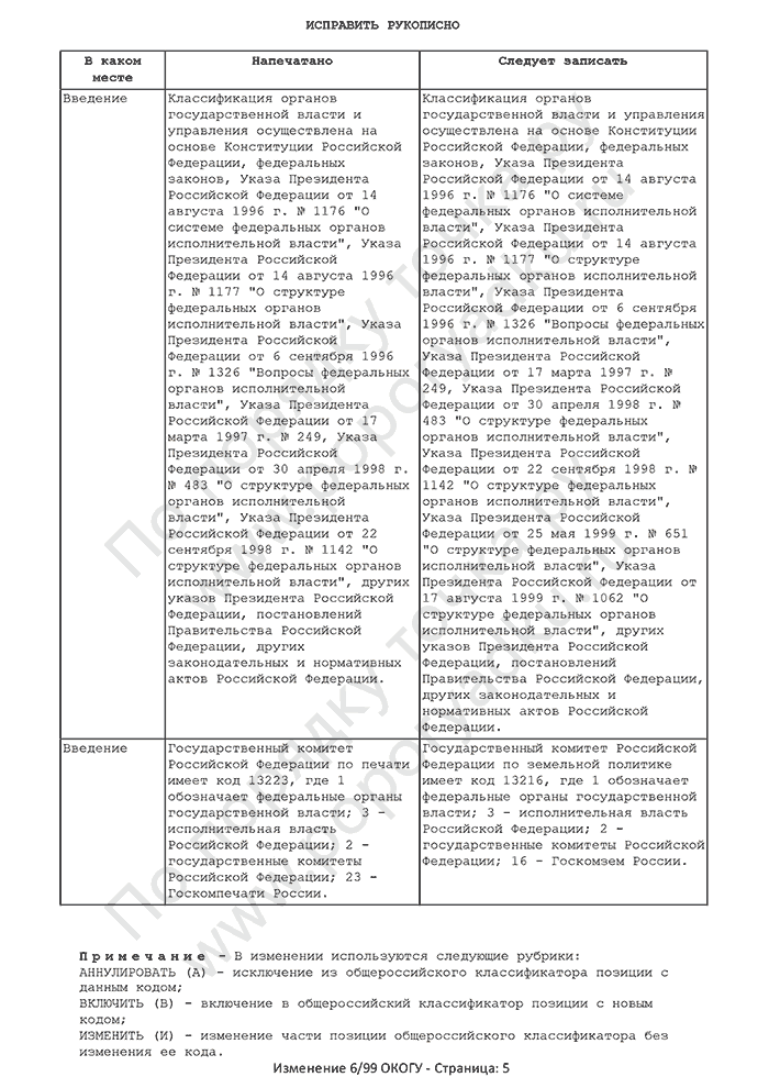 Изменение 6/99 ОКОГУ (страница 5)