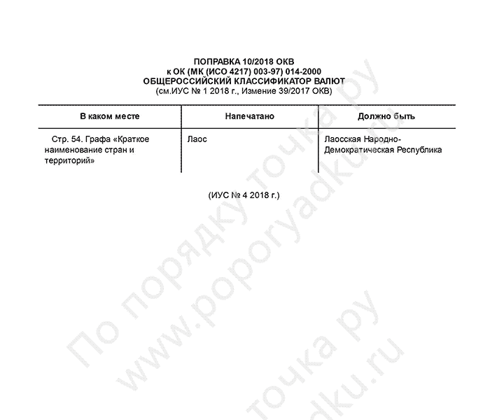 Поправка 10/2018 ОКВ