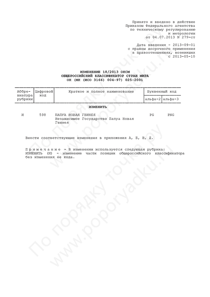 Изменение 18/2013 ОКСМ