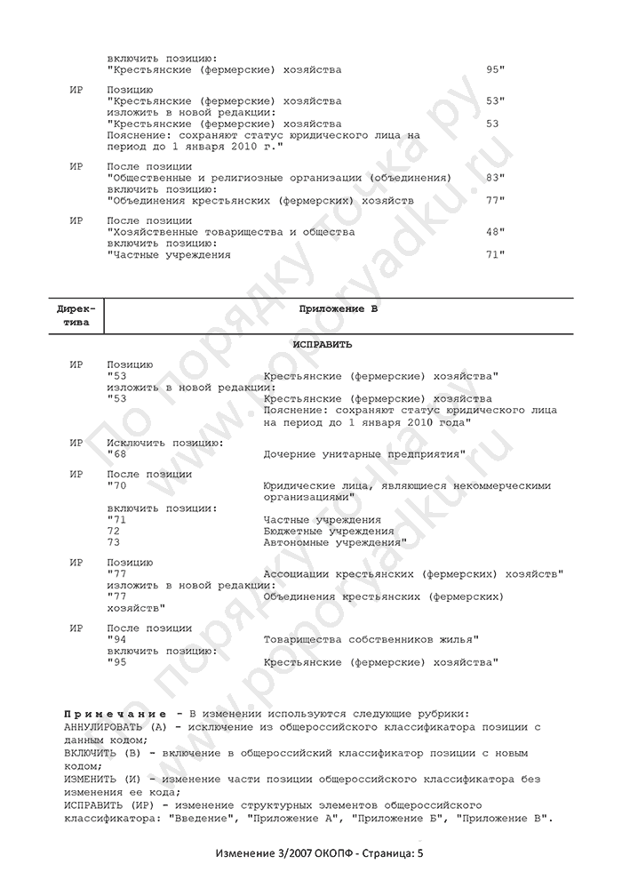 Изменение 3/2007 ОКОПФ (страница 5)