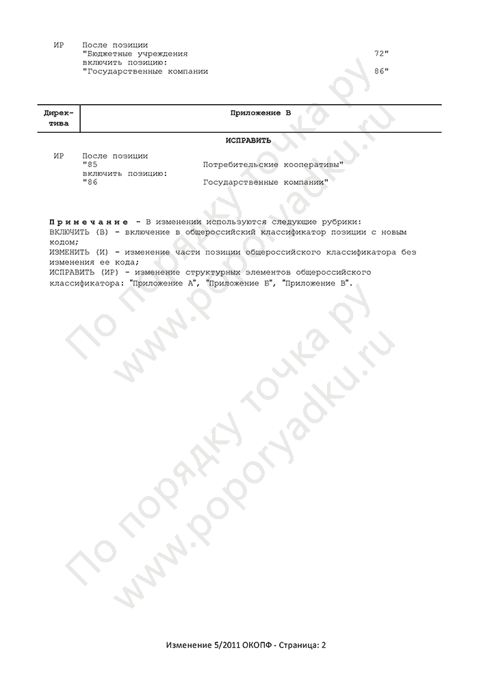 Изменение 5/2011 ОКОПФ (страница 2)