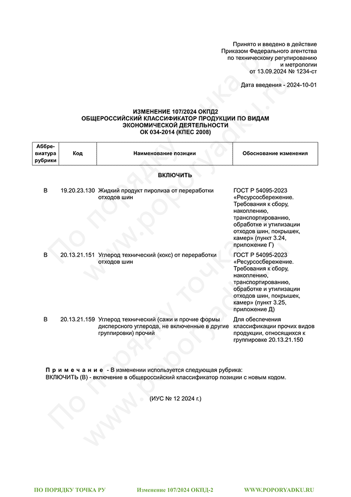 Изменение 107/2024 ОКПД-2