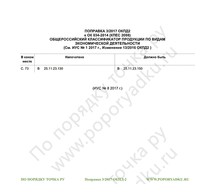 Поправка 3/2017 ОКПД-2